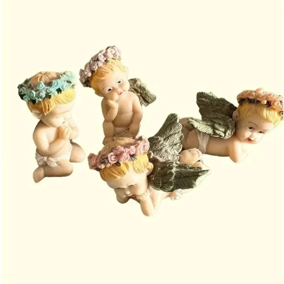 Four Sweet Little‎ Cherub Angels Vintage - Picture 1 of 3